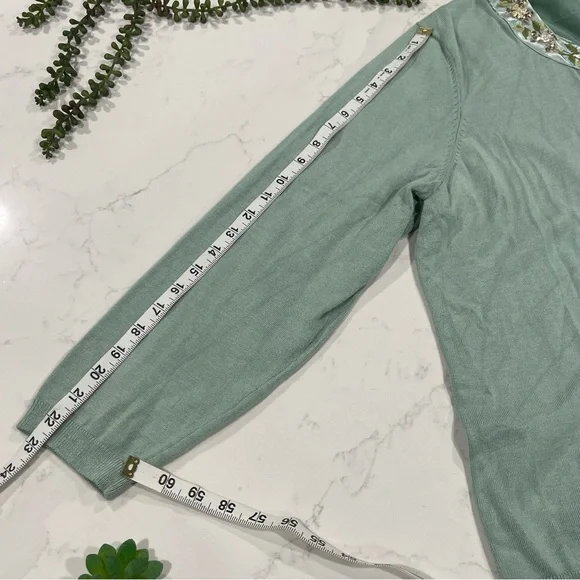 Together Aqua Cardigan with Bead Sequin and Embroidery Detail - Picture 10 of 10